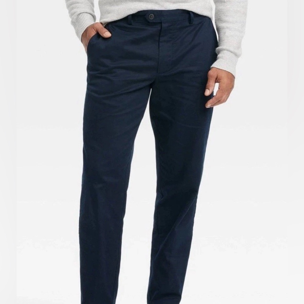 Men's Navy Dress Pants 30x30 stretch for comfort slim fit
